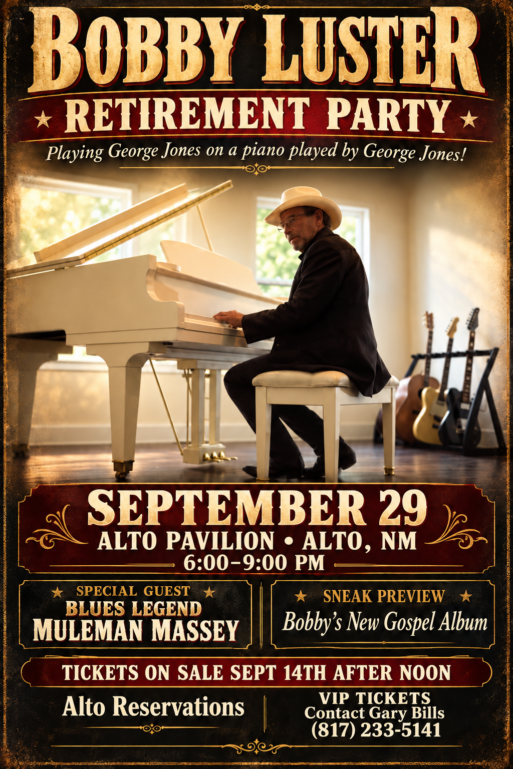 Bobby Luster Retirement Party - September 29, 2026 at Alto Pavilion